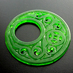 緑系A貨翡翠透彫の円パーツ(大）