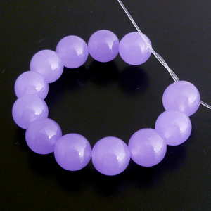紫系翡翠の10ミリ珠パーツ（6P）