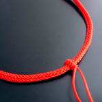 5mm丸編み伸縮ネックレス紐（赤）
