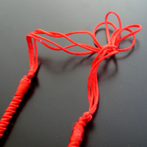 5mm丸編みの伸縮ネックレス紐Ｂ（赤）